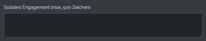 Textfeld mehrzeilig &ndash; Ansicht Antragstellung