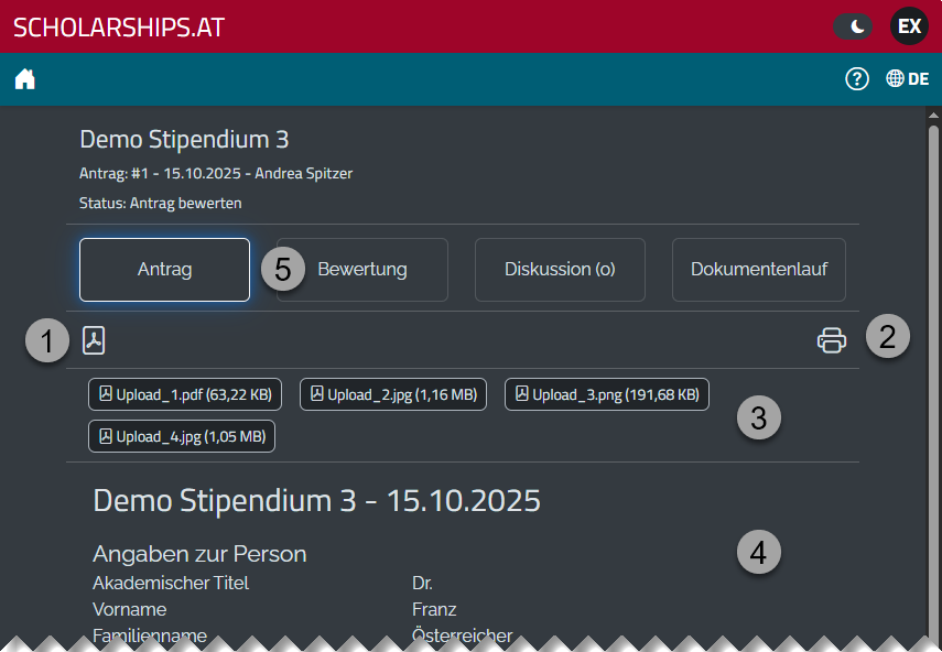 Datei-Ansicht mit Schlie&szlig;en-Button