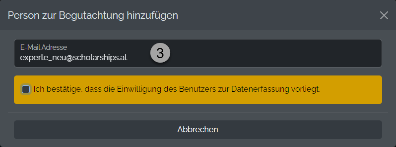 E-Mail-Adresse eingeben E-Mail-Adresse eingeben