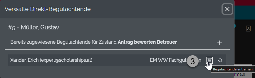 Begutachtende entfernen Begutachtende entfernen