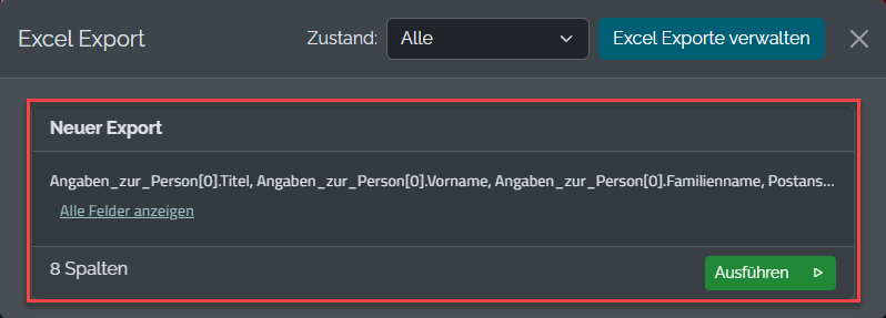 Export-Definition erstellen Schritt 10