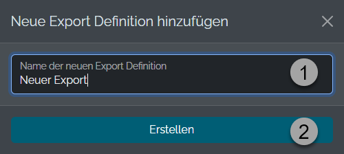 Export-Definition erstellen Schritt 4