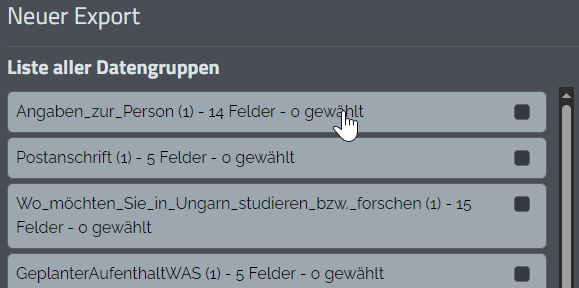 Export-Definition erstellen Schritt 6
