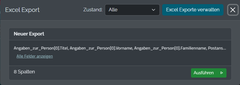 Export ausf&uuml;hren Schritt 2