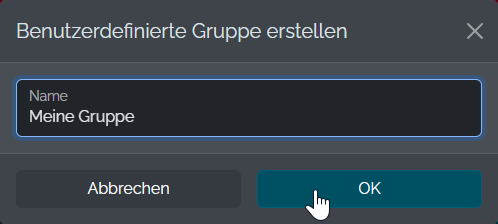 Benutzerdefinierte Gruppe erstellen