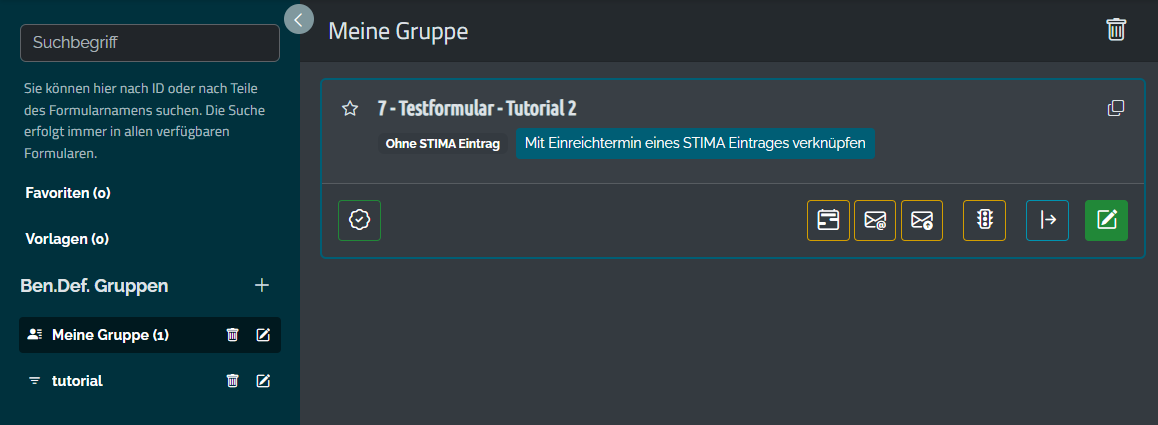 Benutzerdefinierte Gruppe anzeigen