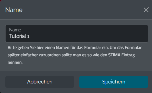 Formularnamen &Auml;ndern
