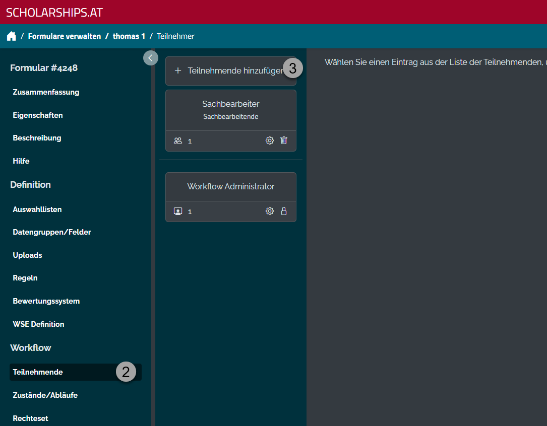 Teilnehmende erstellen Teilnehmende erstellen