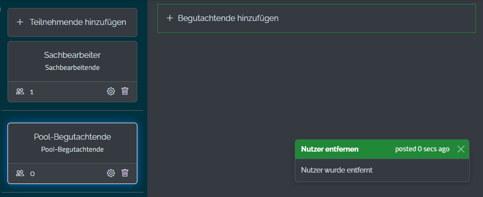 Person aus Teilnehmende entfernen 3 Person aus Teilnehmende entfernen 3